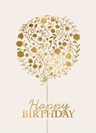 Gouden ballon met Happy Birthday